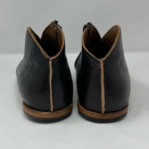 Women’s Black Leather Zip-Front Ankle Booties - Picture 6 of 13